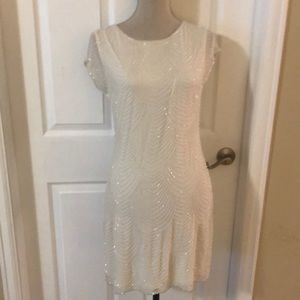 Silk, beaded cocktail dress